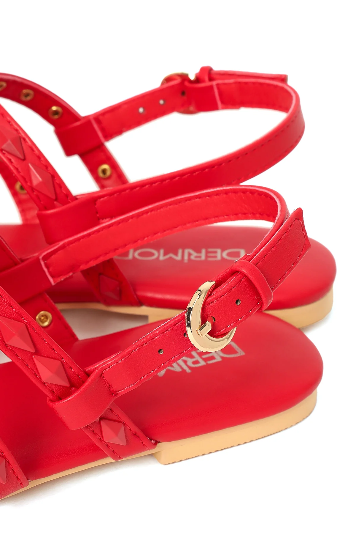 Kadın Kırmızı Parmak Arası Sandalet - Image 10