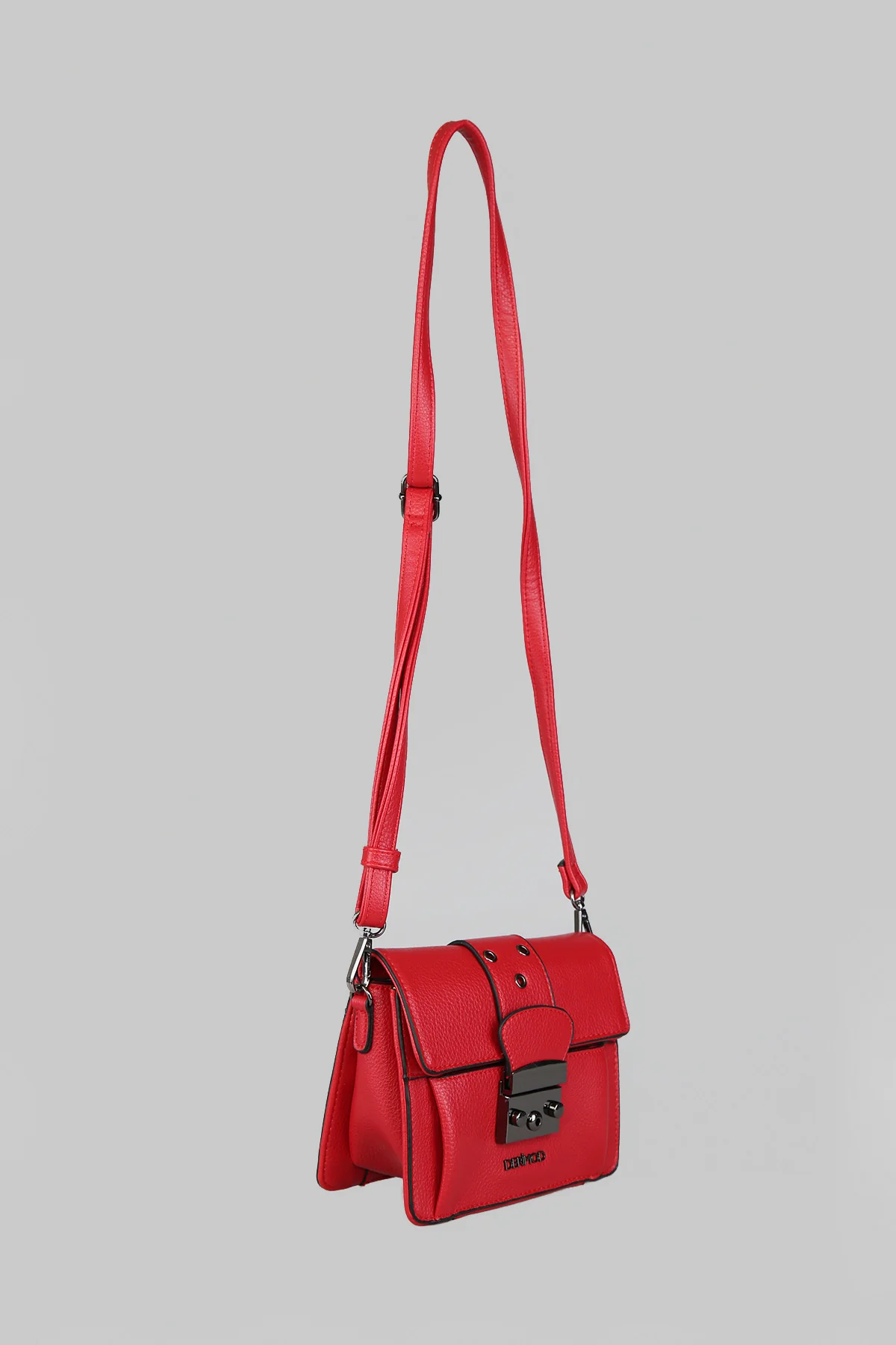 Kadın Kırmızı Suni Deri Çapraz Çanta - Image 7