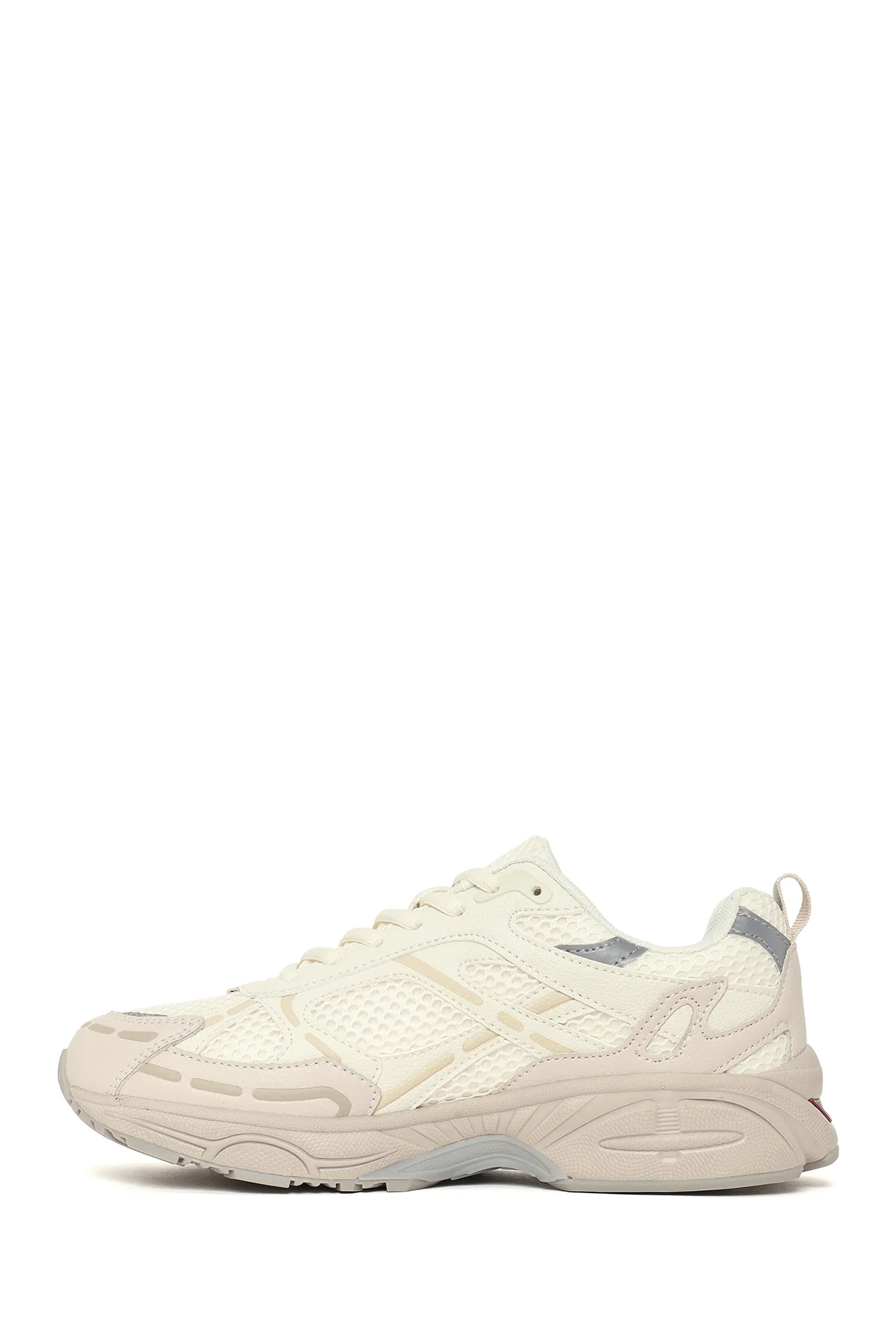Kadın Krem Bağcıklı Charmlı Kalın Tabanlı Sneaker - Image 2