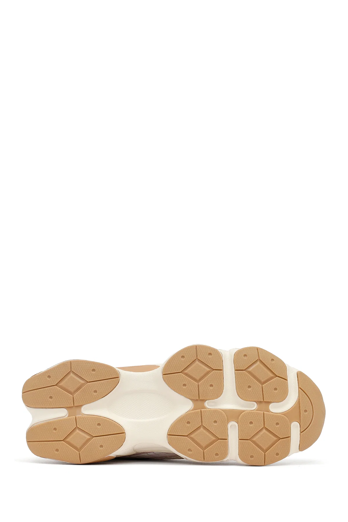 Kadın Krem Bağcıklı Kalın Tabanlı Sneaker - Image 4