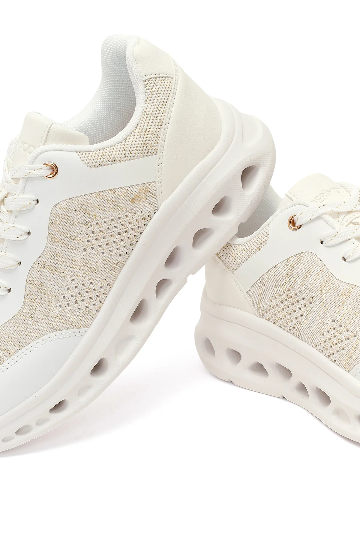 Kadın Krem Bağcıklı Kalın Tabanlı Sneaker - Image 10
