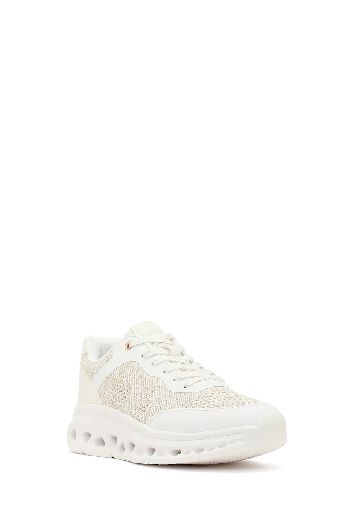 Kadın Krem Bağcıklı Kalın Tabanlı Sneaker - Image 7