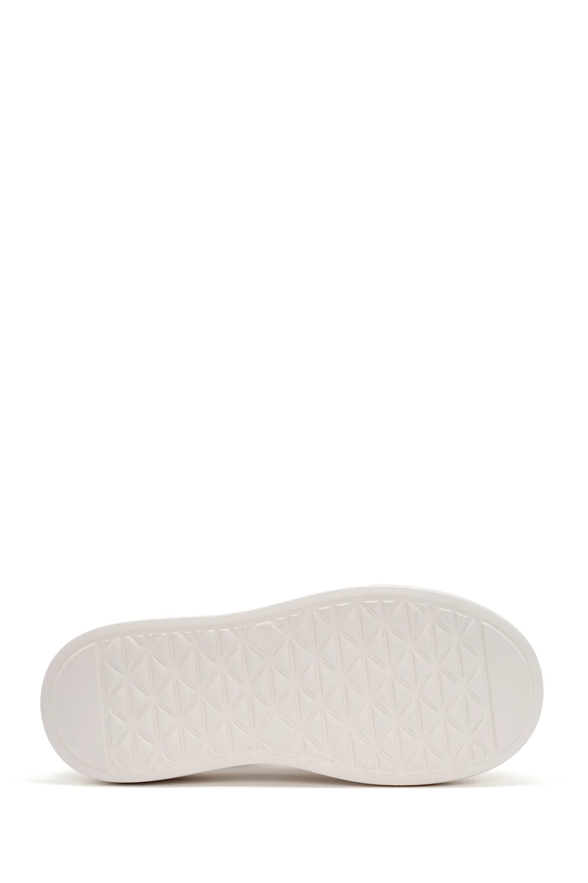 Kadın Krem Bağcıklı Sneaker - Image 4