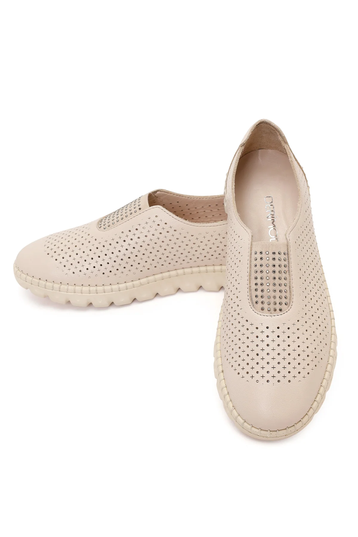 Kadın Krem Deri Comfort Ayakkabı - Image 11