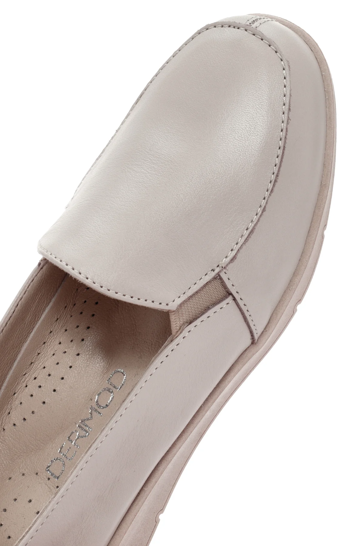 Kadın Krem Deri Comfort Loafer - Image 10