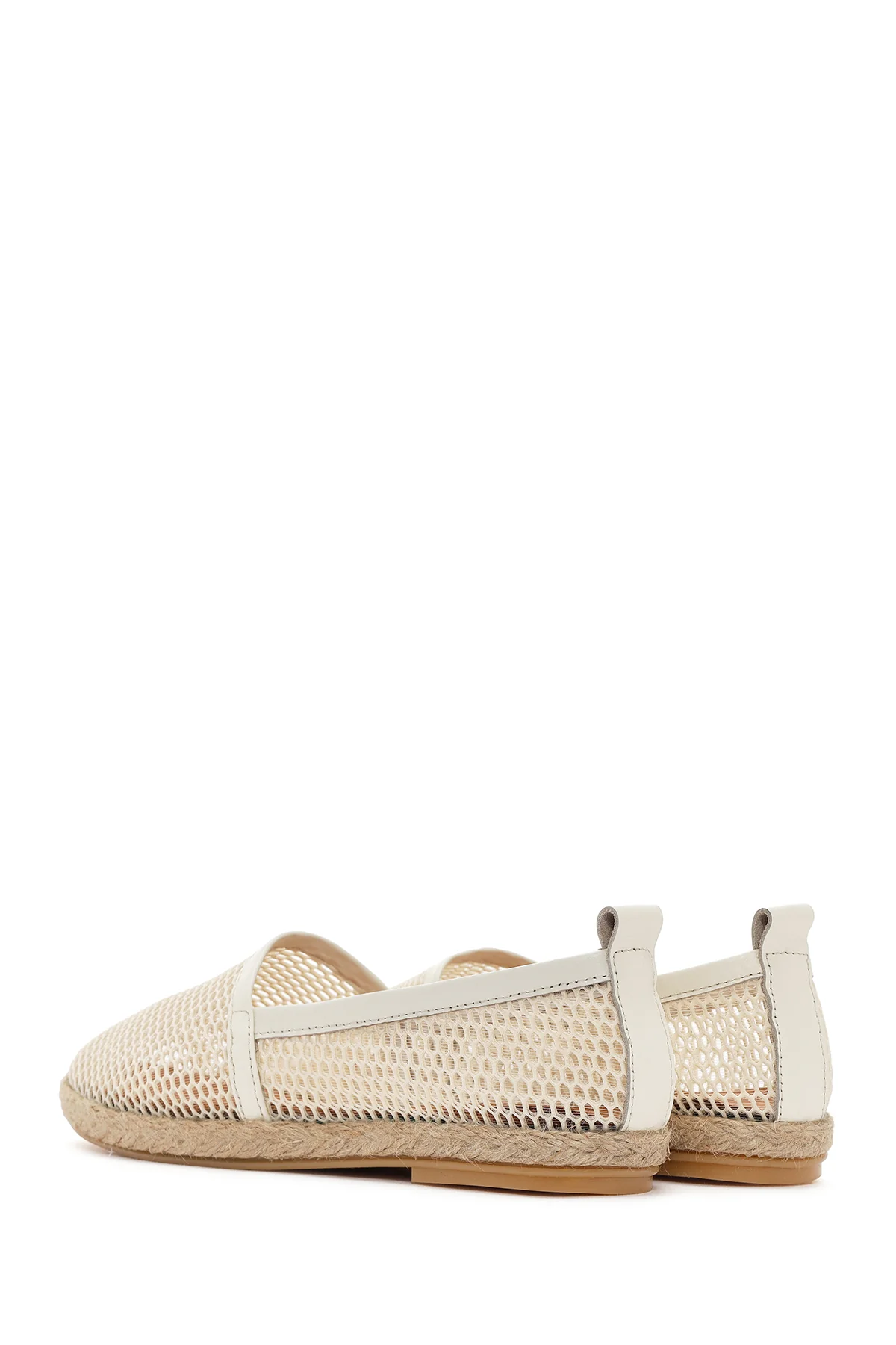Kadın Krem Deri Espadril - Image 5