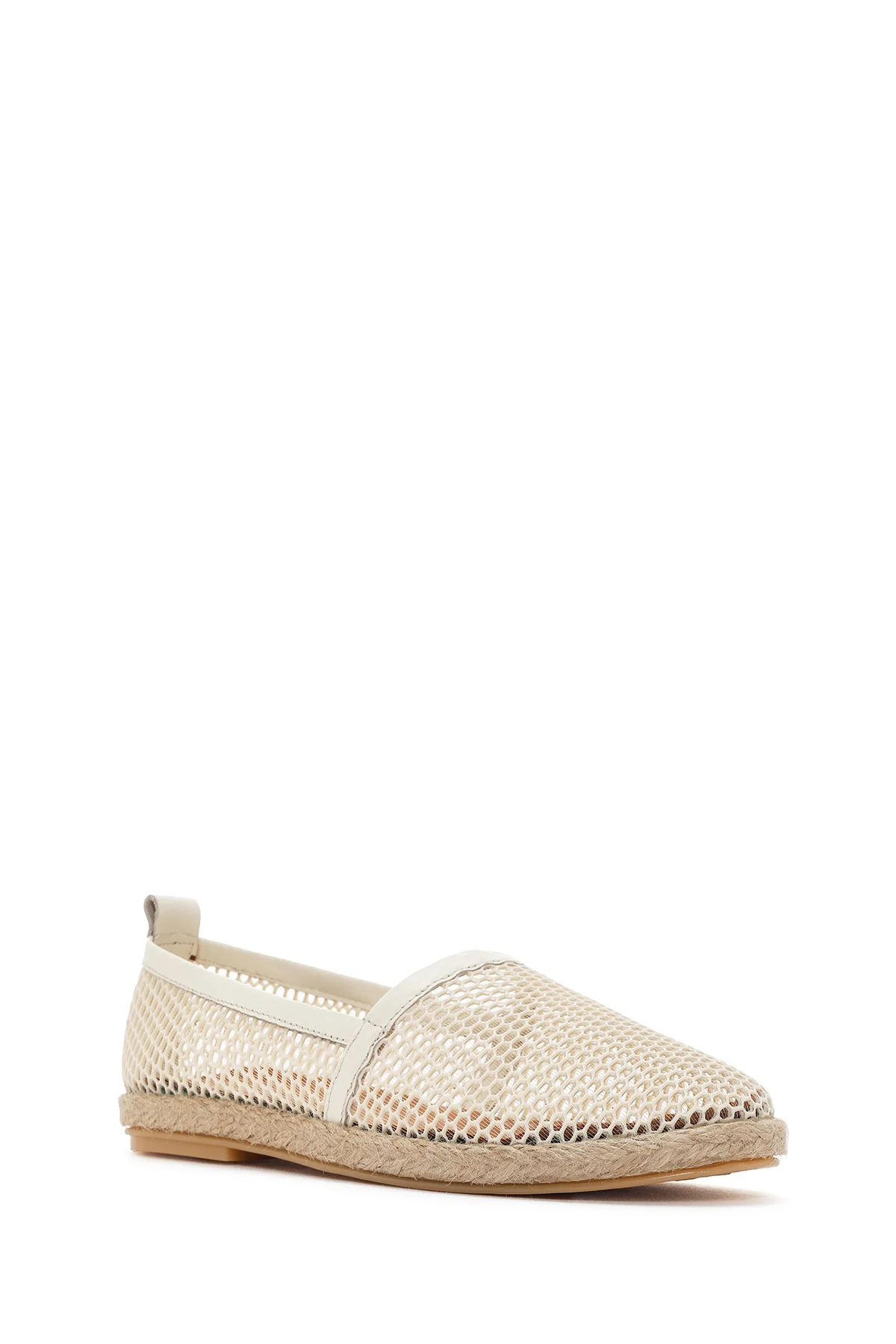 Kadın Krem Deri Espadril - Image 6
