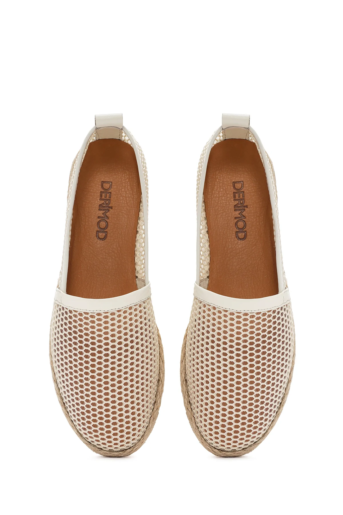 Kadın Krem Deri Espadril - Image 7