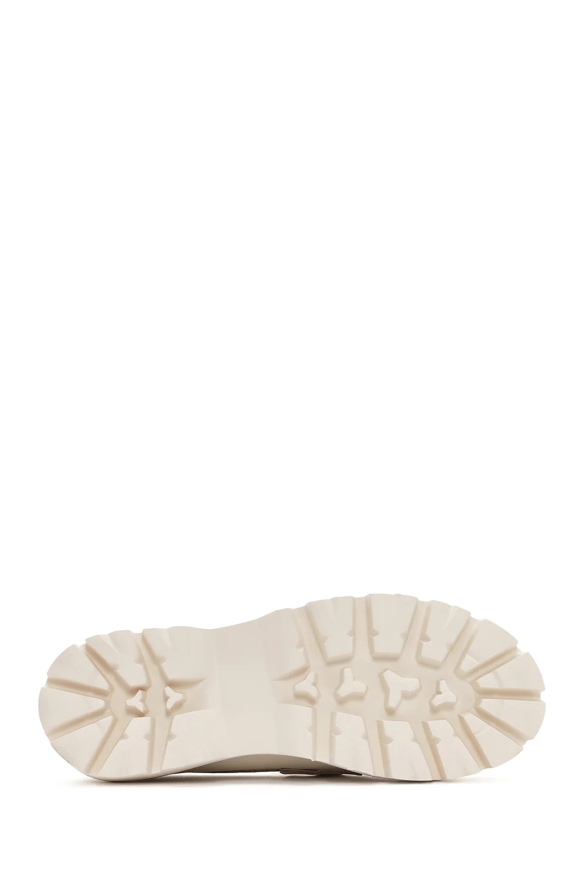 Kadın Krem Deri Maskülen Loafer - Image 4