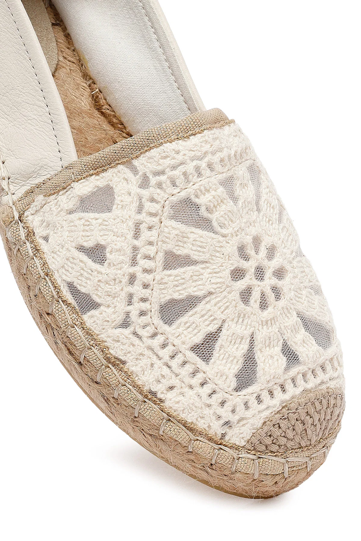 Kadın Krem Desenli Espadril - Image 9