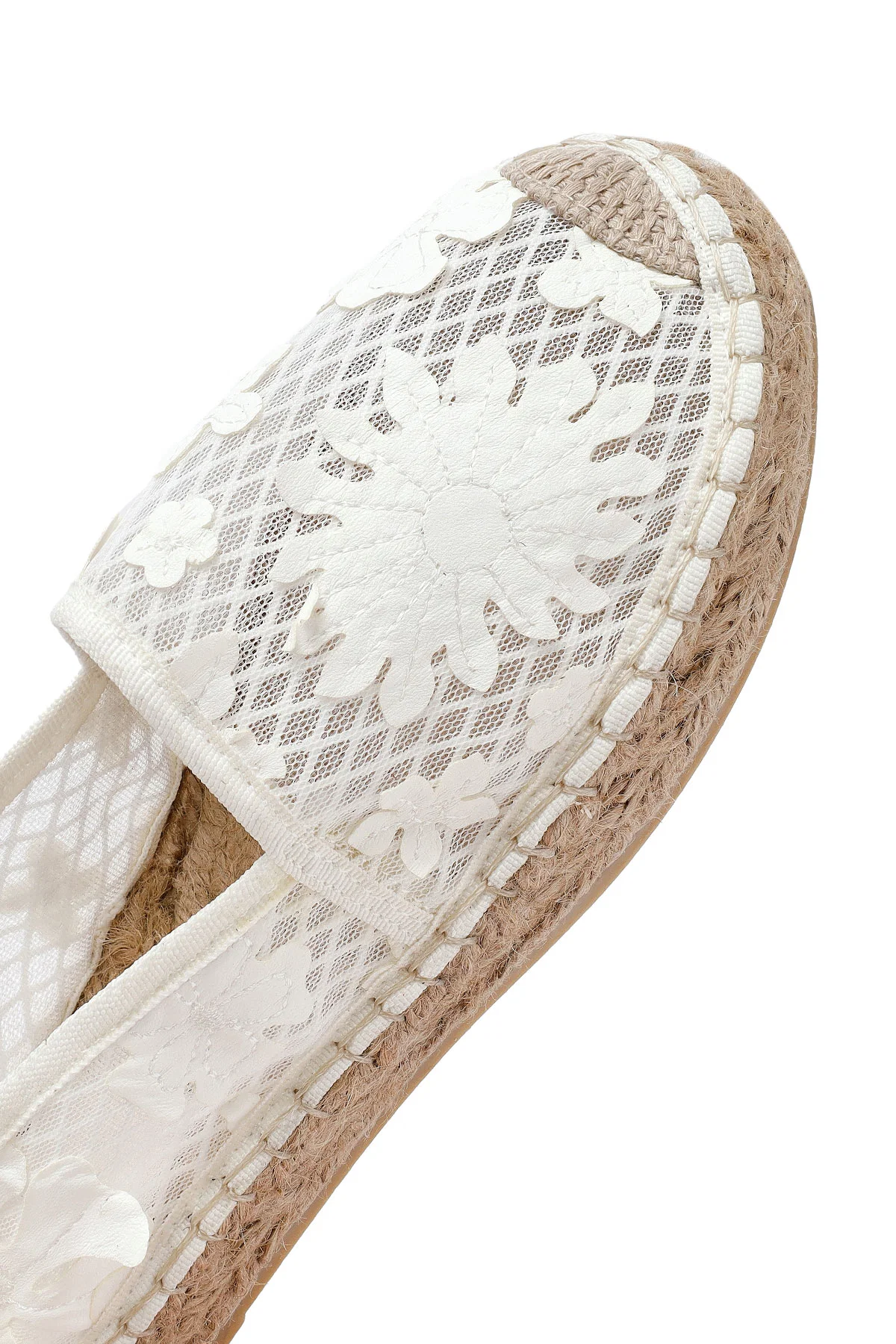 Kadın Krem Desenli Espadril - Image 11