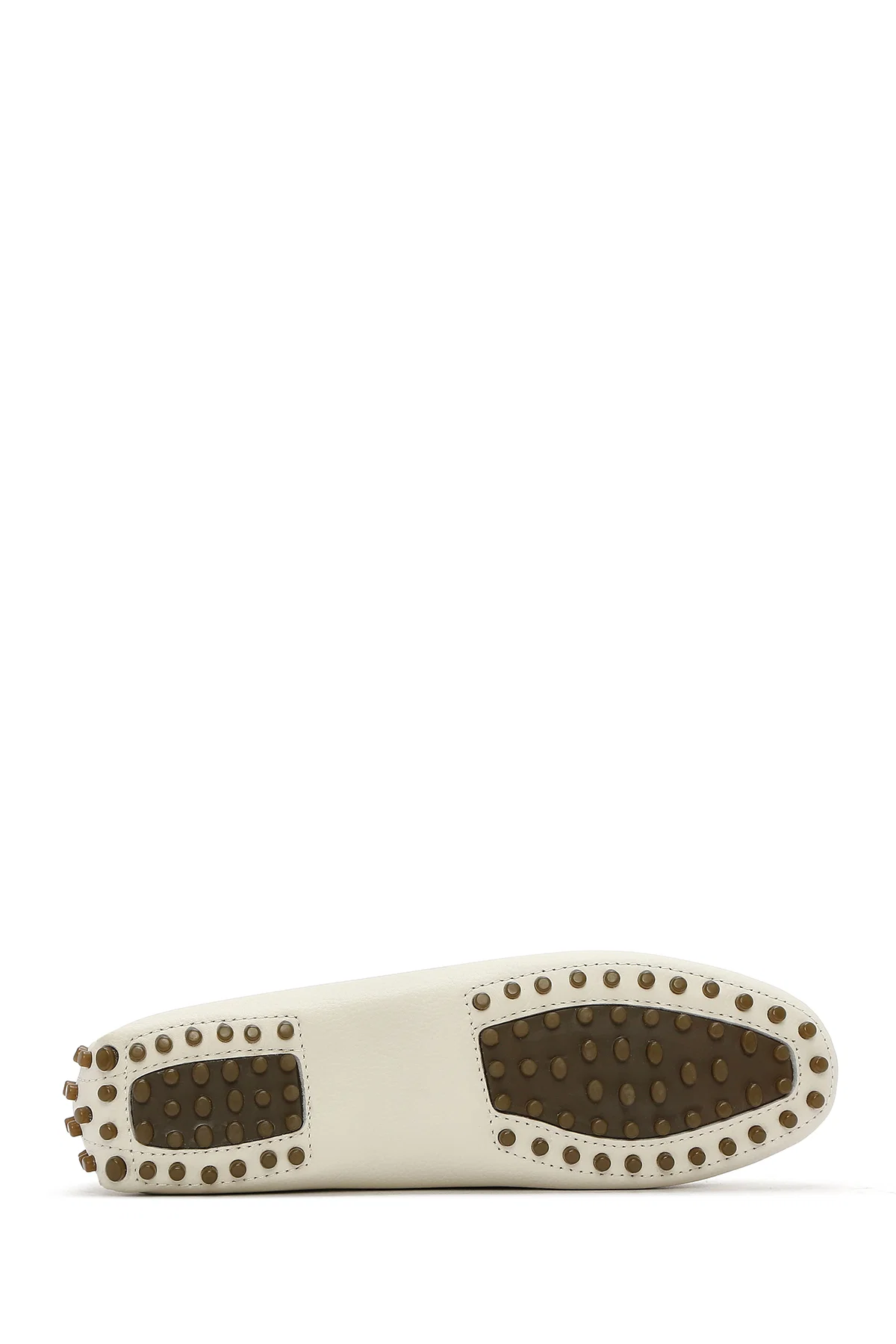 Kadın Krem Fiyonklu Deri Loafer - Image 4