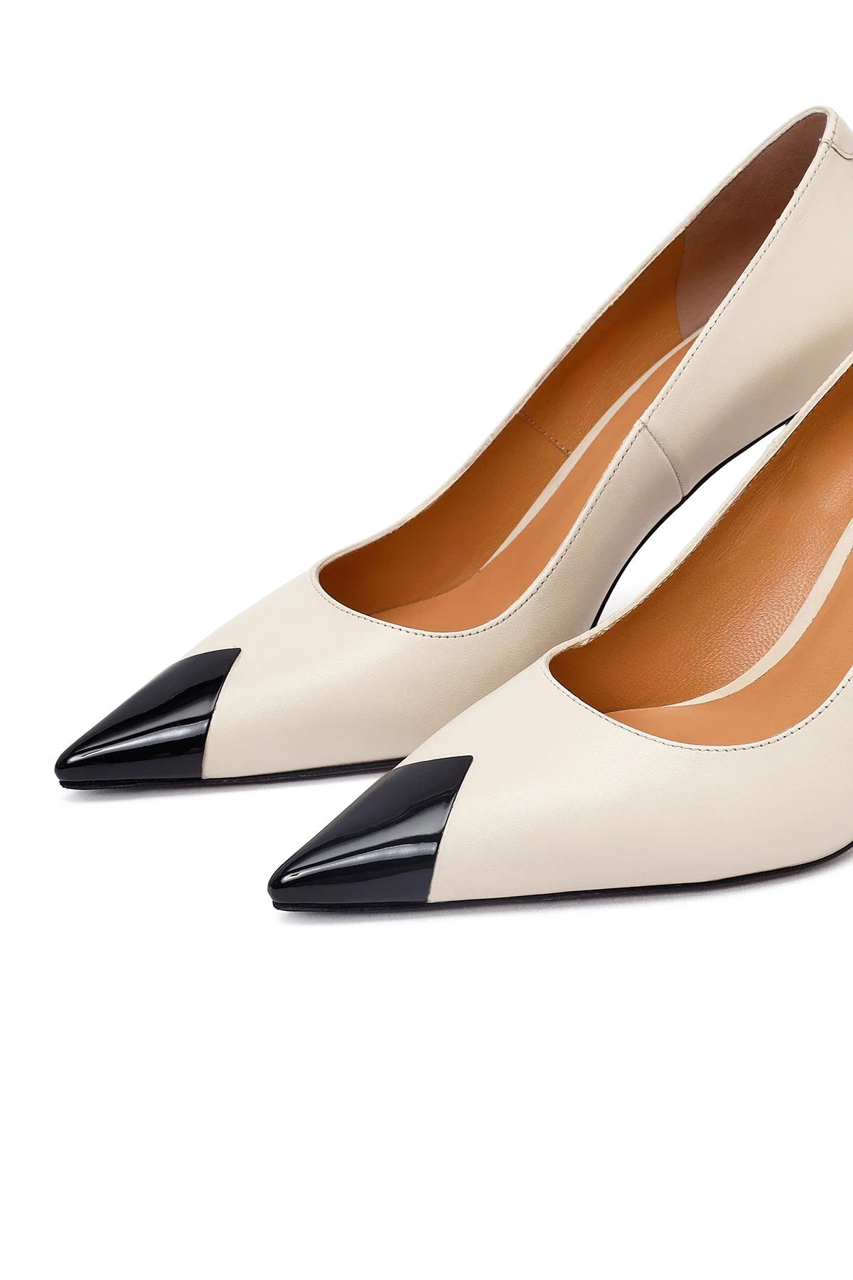 Kadın Krem İnce Topuklu Deri Stiletto - Image 12