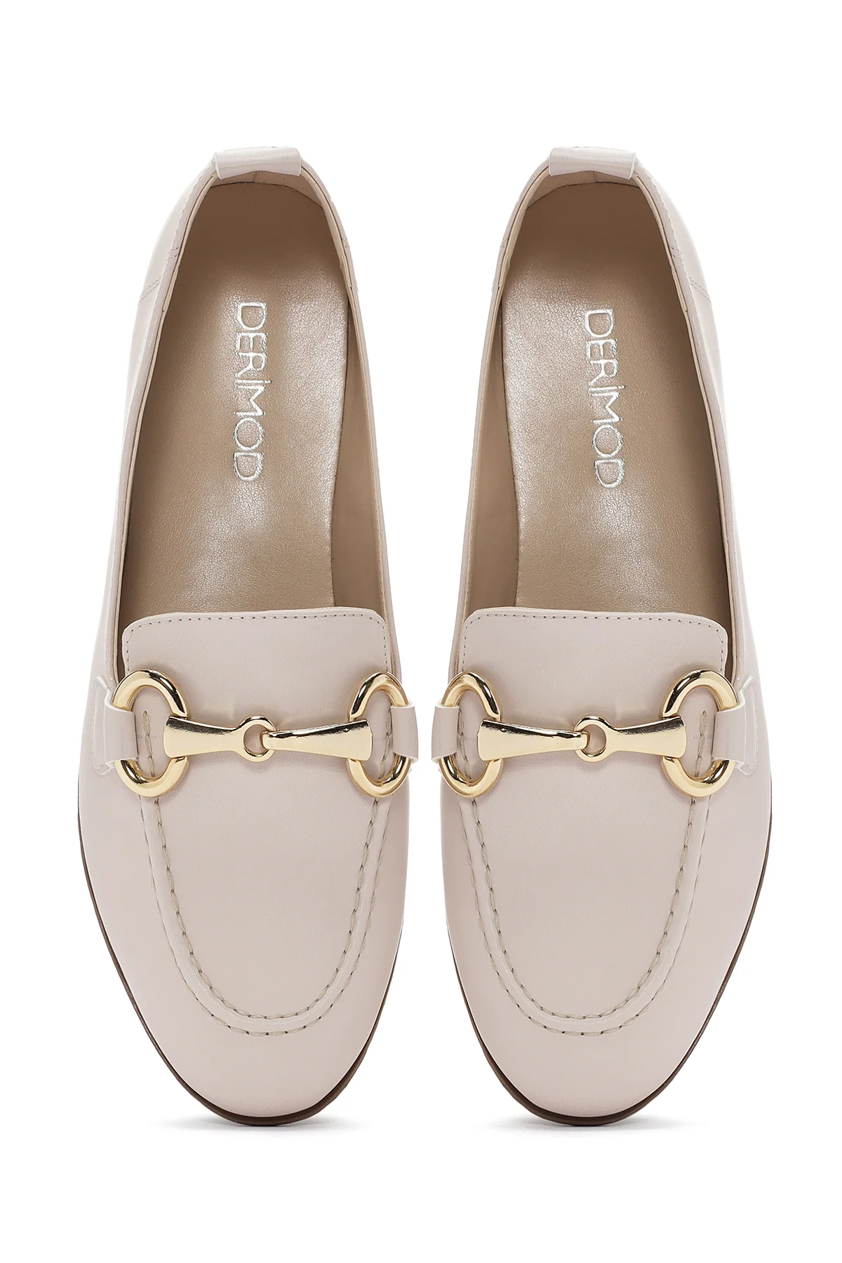 Kadın Krem Maskülen Loafer - Image 7