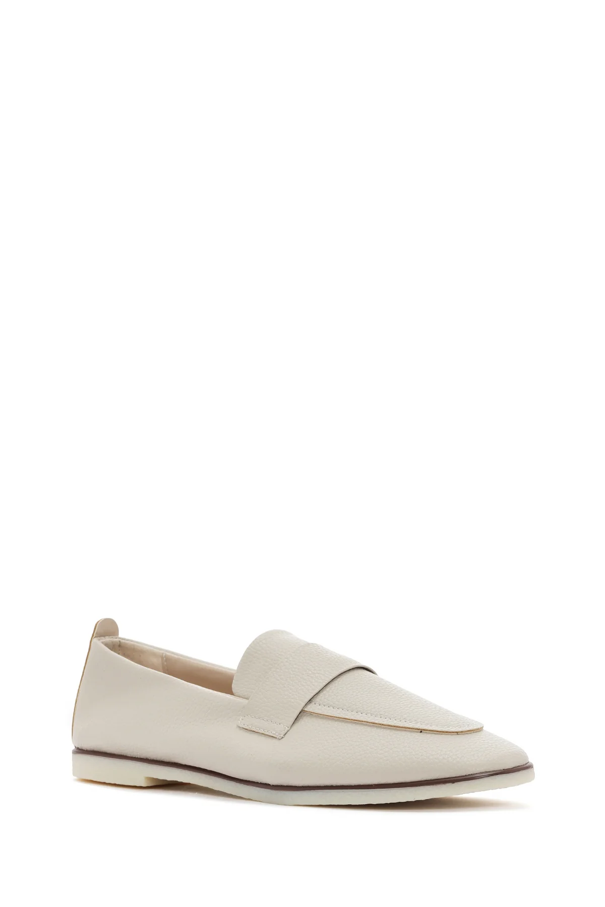 Kadın Krem Maskülen Loafer - Image 6