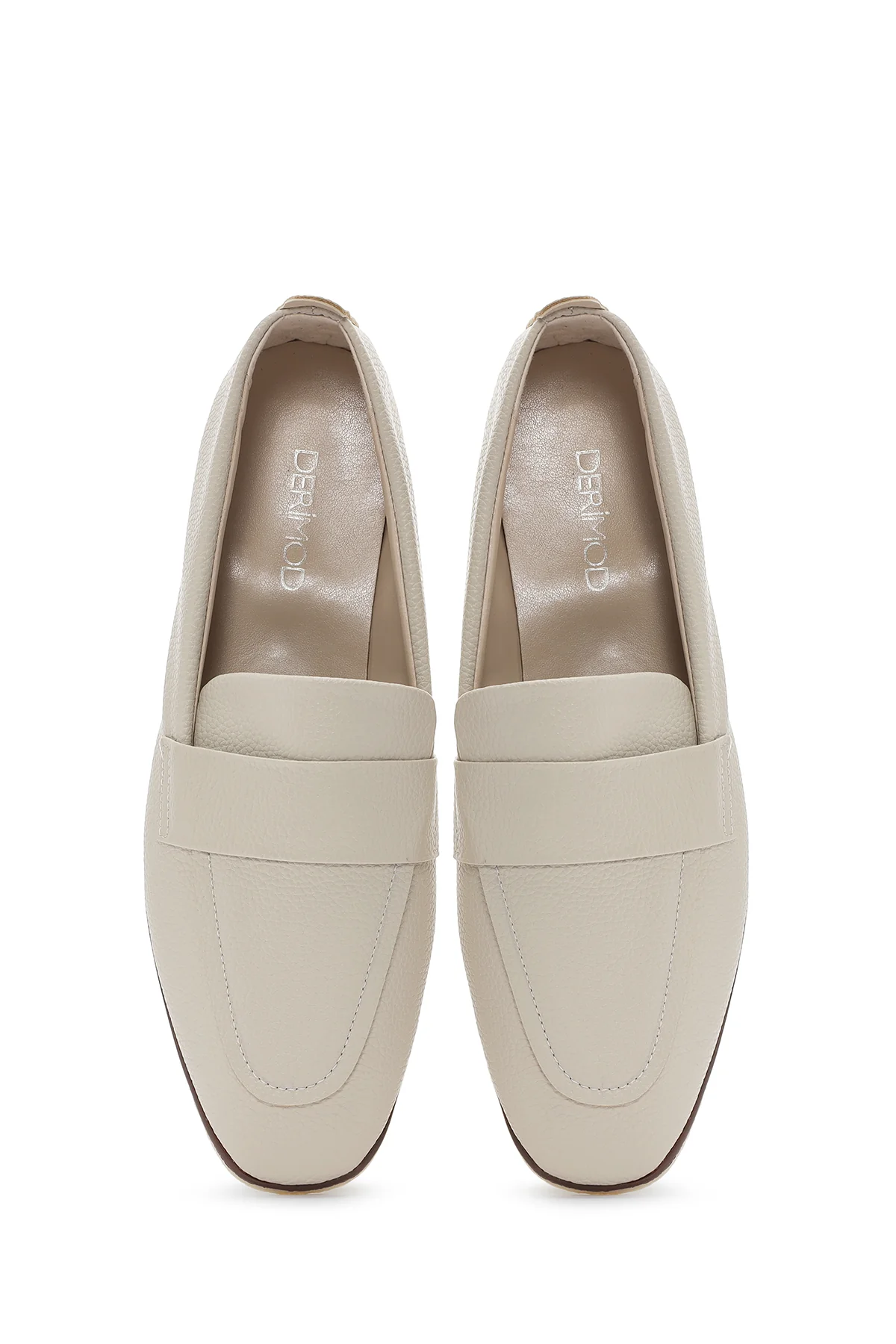 Kadın Krem Maskülen Loafer - Image 7