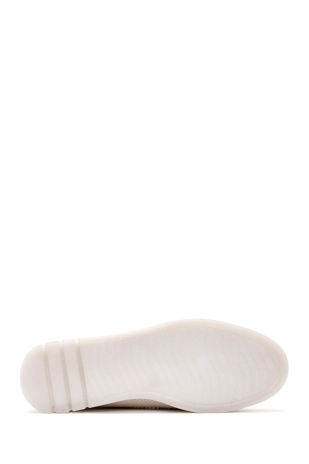 Kadın Krem Toka Detaylı Deri Comfort Loafer - Image 4