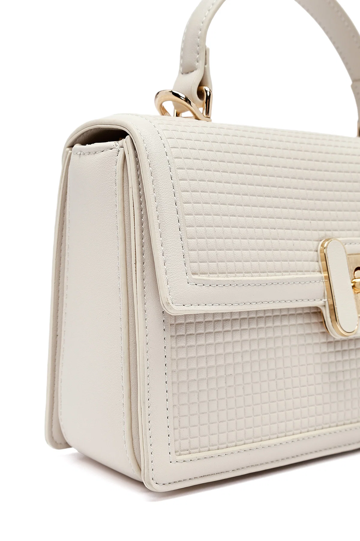 Kadın Krem Uzun Askılı Baskılı Çapraz Çanta - Image 10