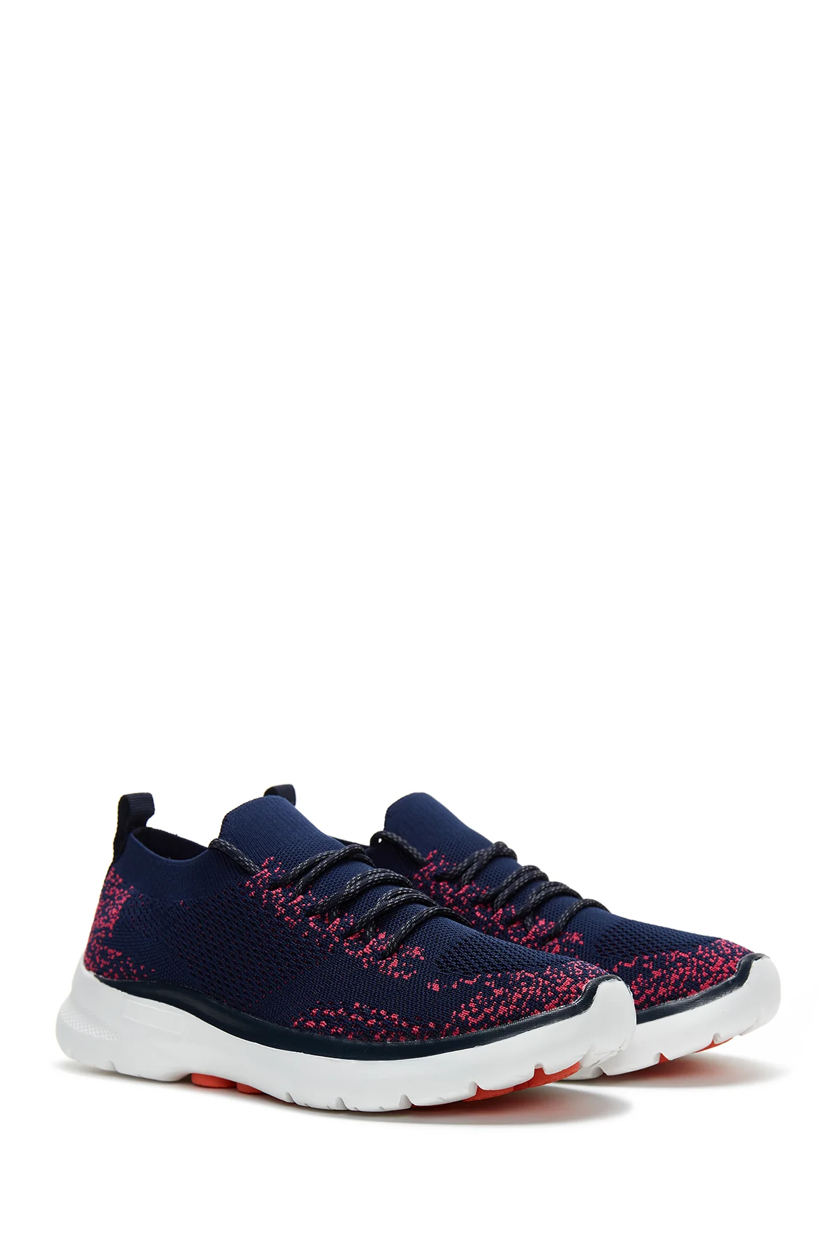 Kadın Lacivert Desenli Kumaş Sneaker - Image 3