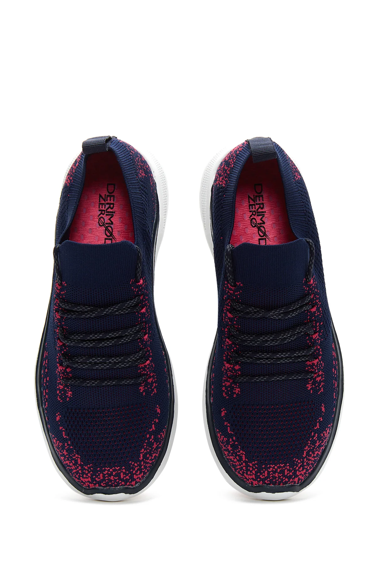 Kadın Lacivert Desenli Kumaş Sneaker - Image 6