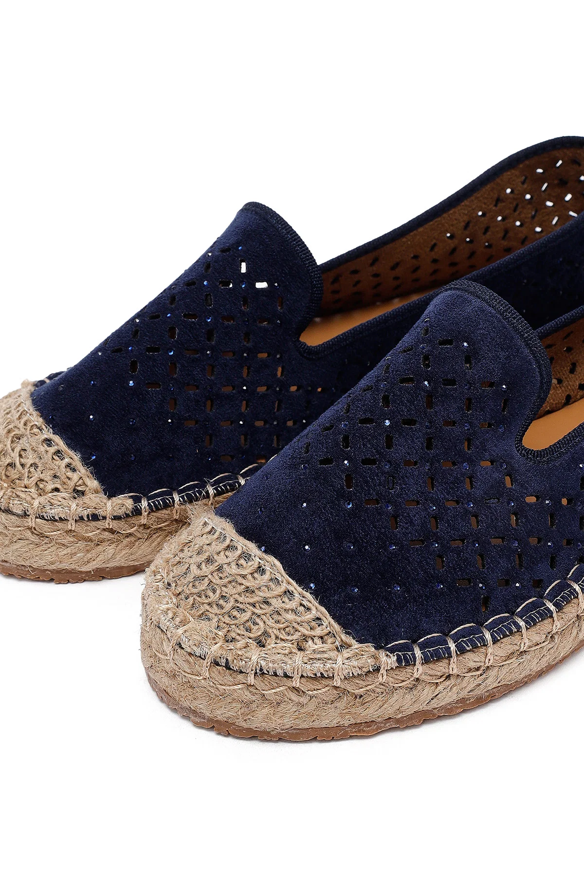 Kadın Lacivert Fileli Süet Espadril - Image 10