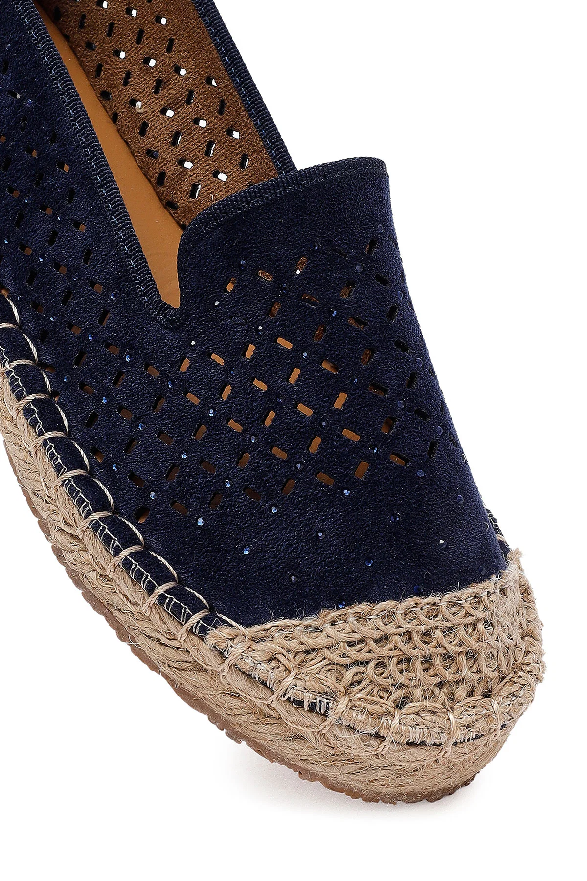 Kadın Lacivert Fileli Süet Espadril - Image 9