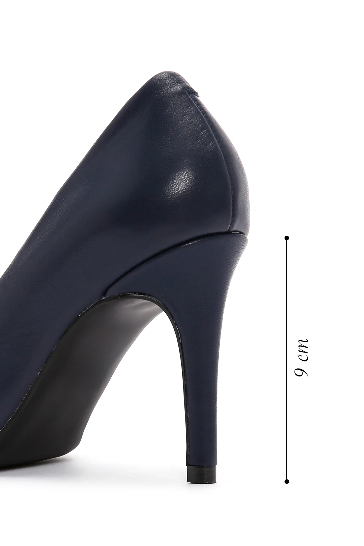 Kadın Lacivert İnce Topuklu Deri Stiletto - Image 2