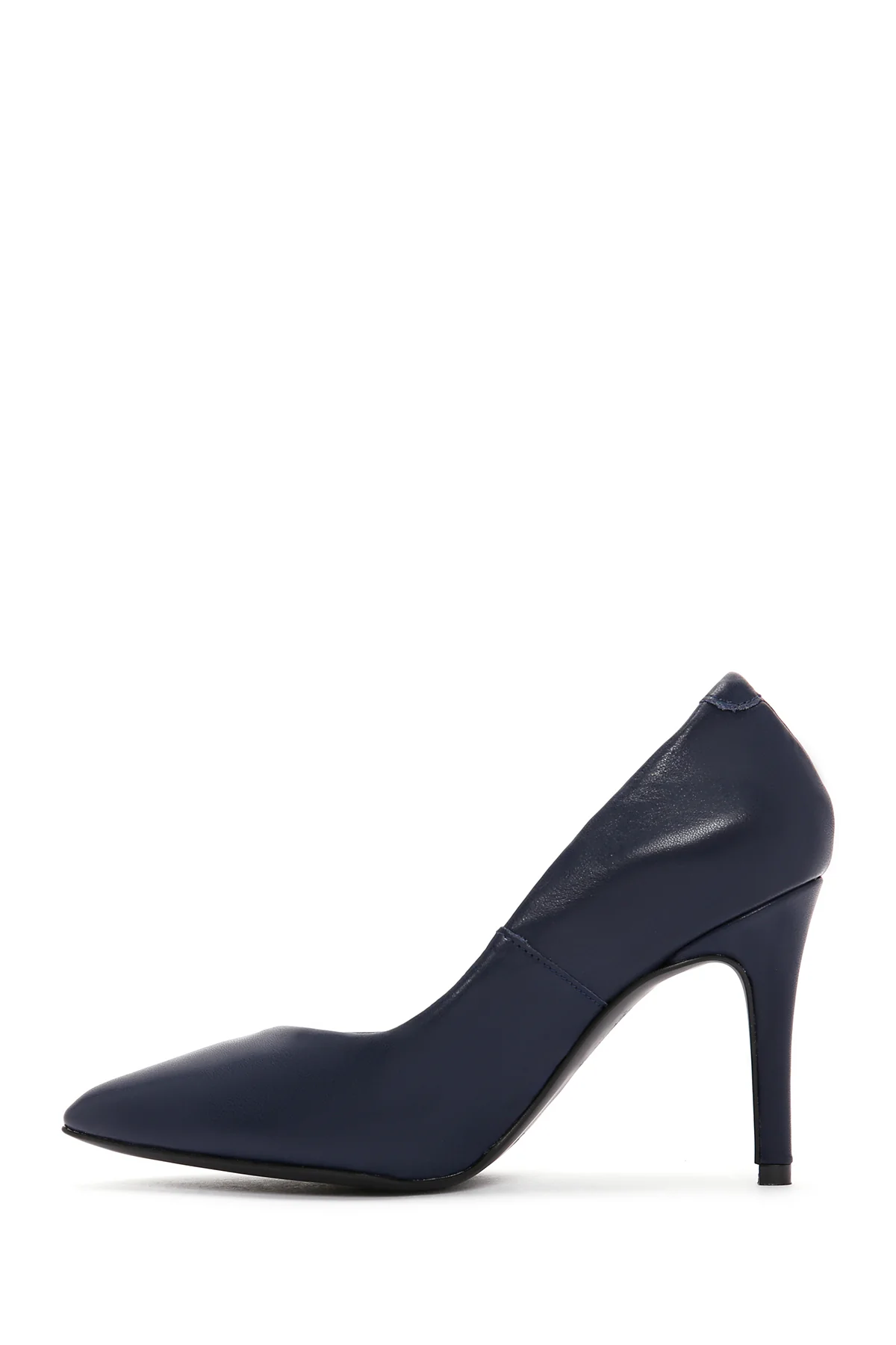 Kadın Lacivert İnce Topuklu Deri Stiletto - Image 3