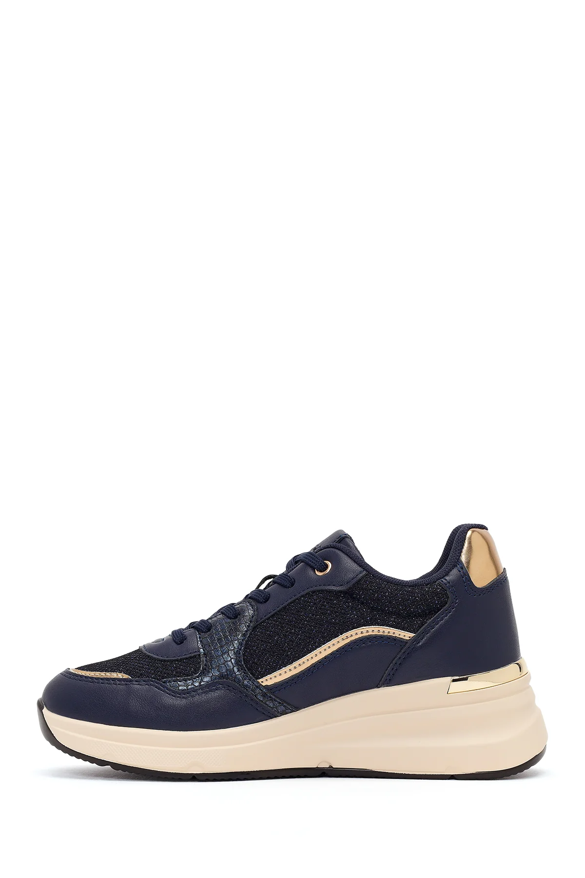 Kadın Lacivert Kalın Tabanlı Sneaker - Image 3