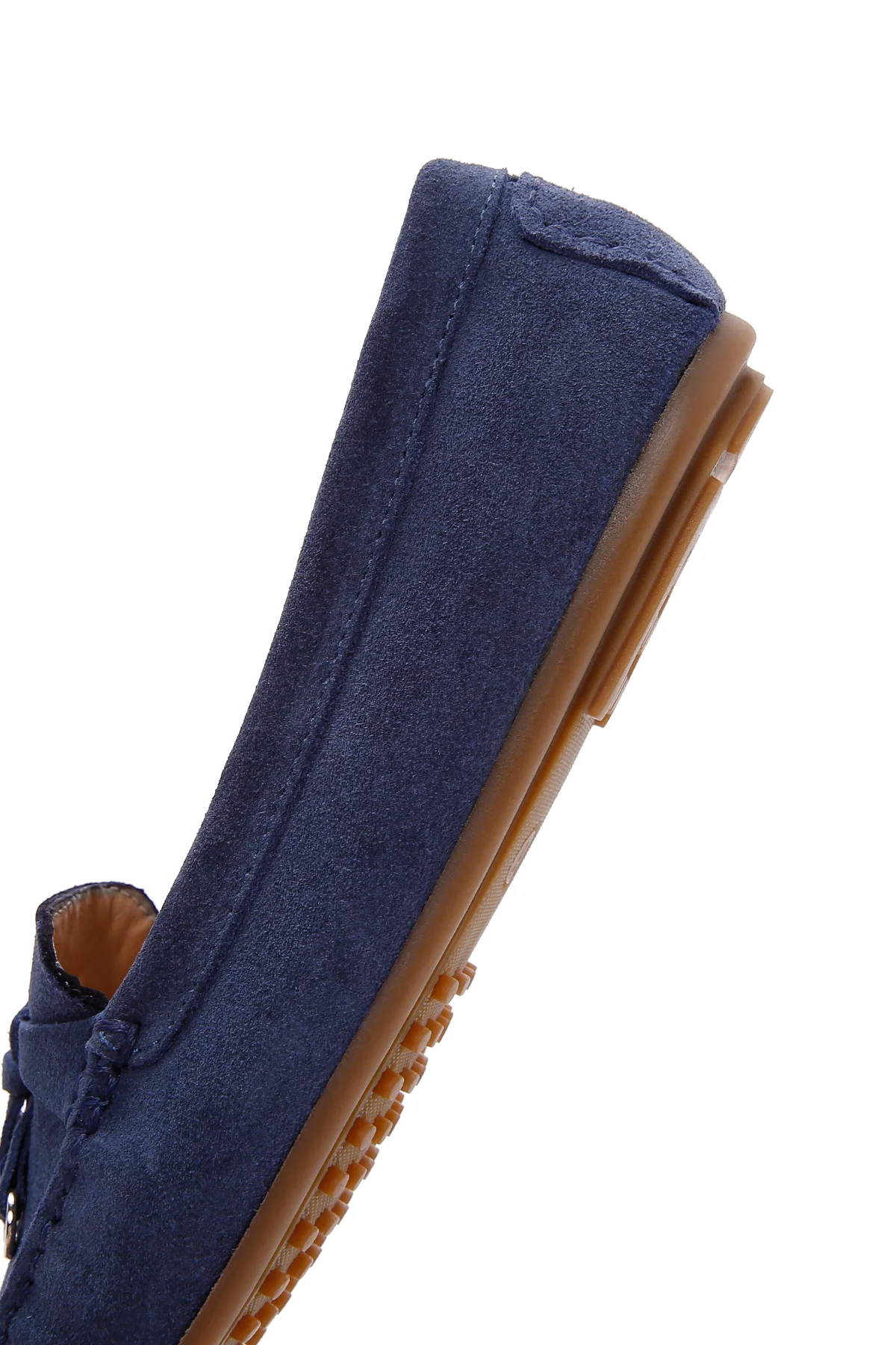 Kadın Lacivert Süet Deri Loafer - Image 7