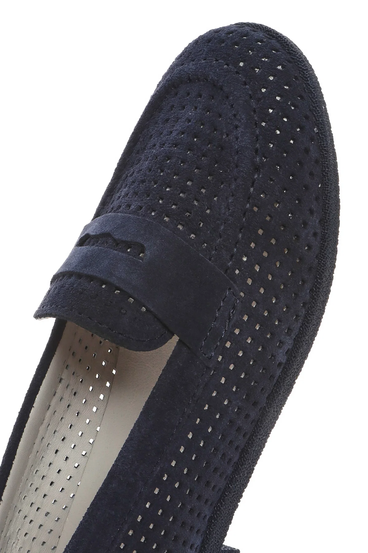 Kadın Lacivert Süet Deri Loafer - Image 10