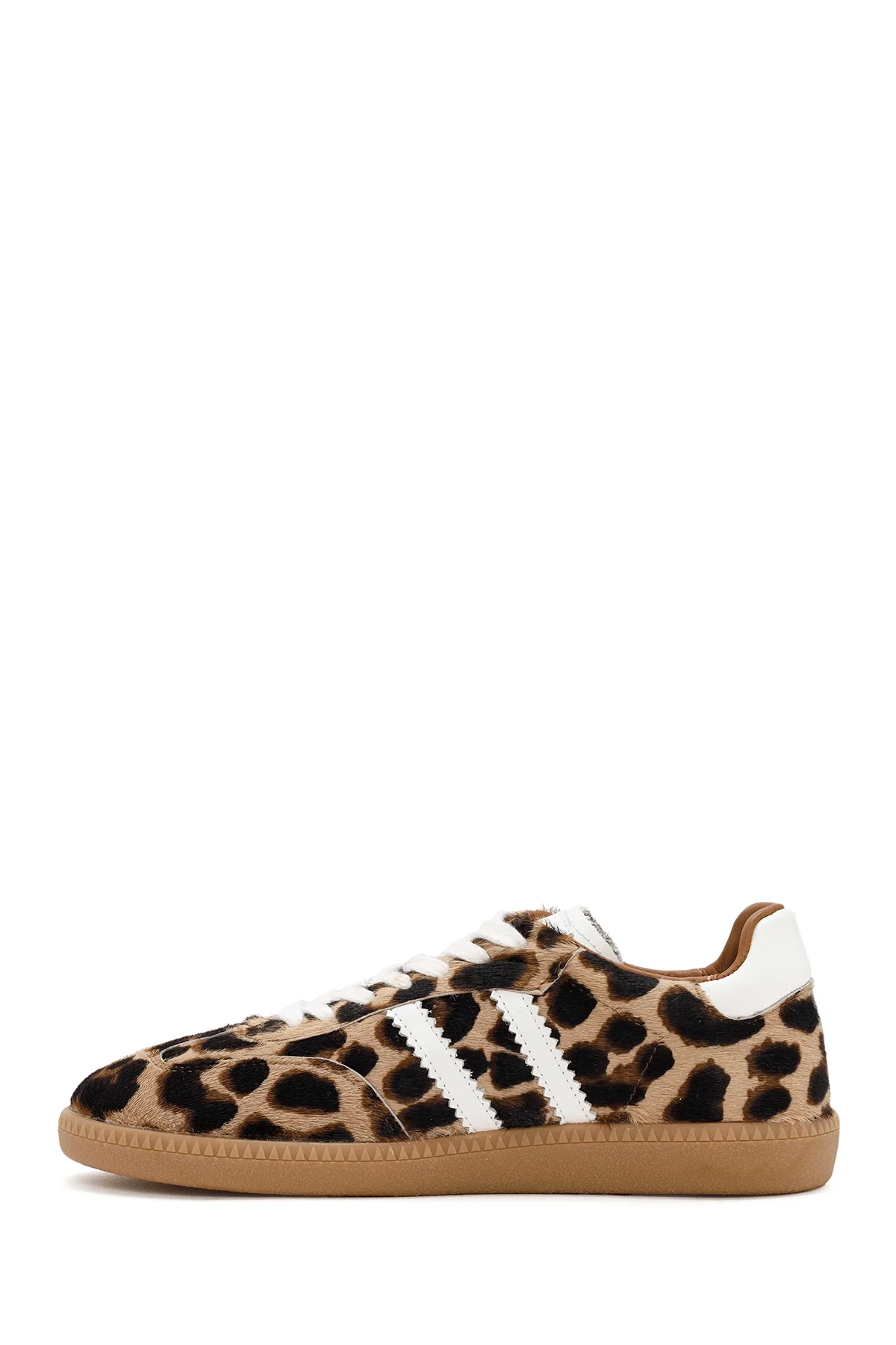 Kadın Leopar Bağcıklı Deri Sneaker - Image 2