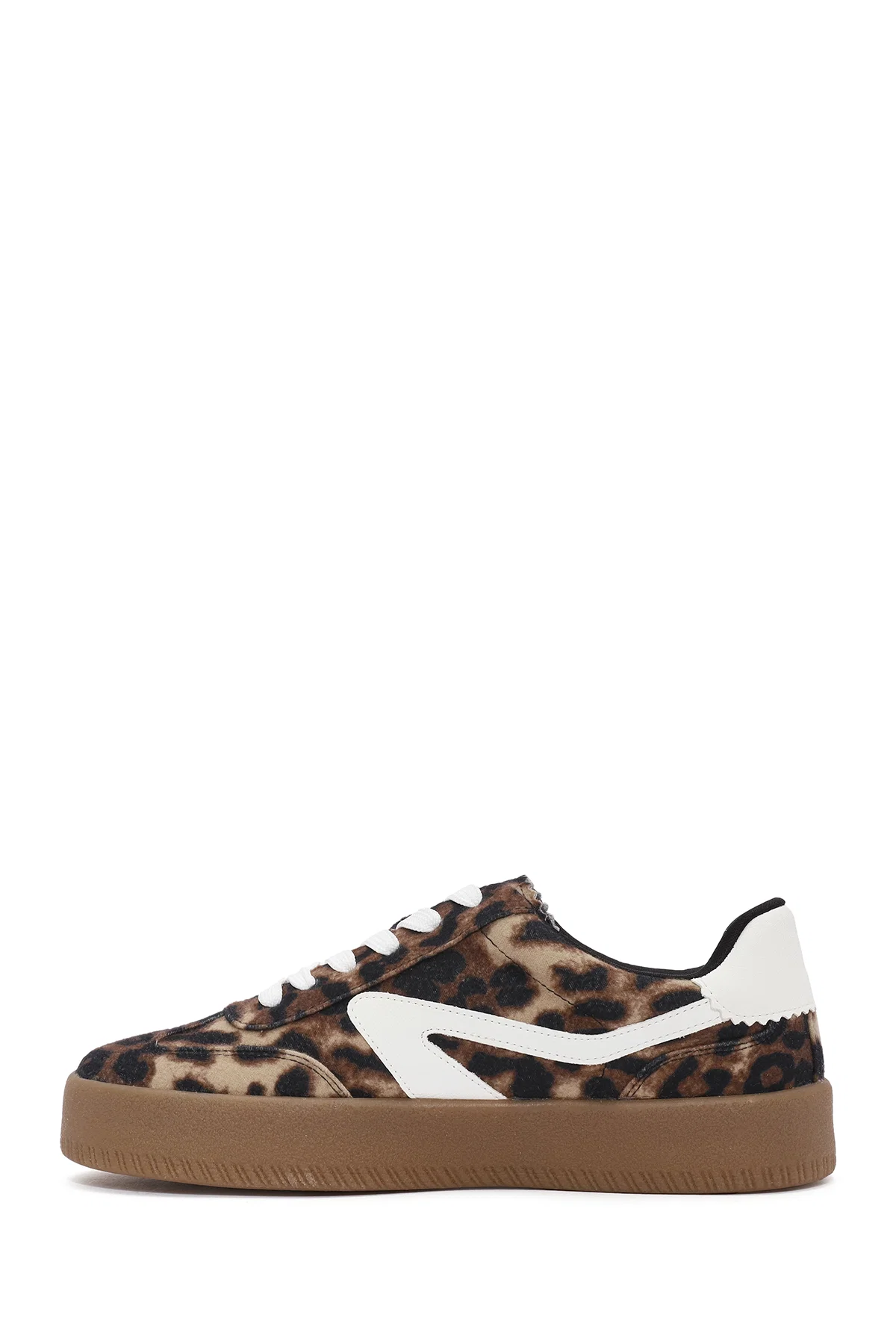 Kadın Leopar Bağcıklı Kalın Tabanlı Sneaker - Image 2