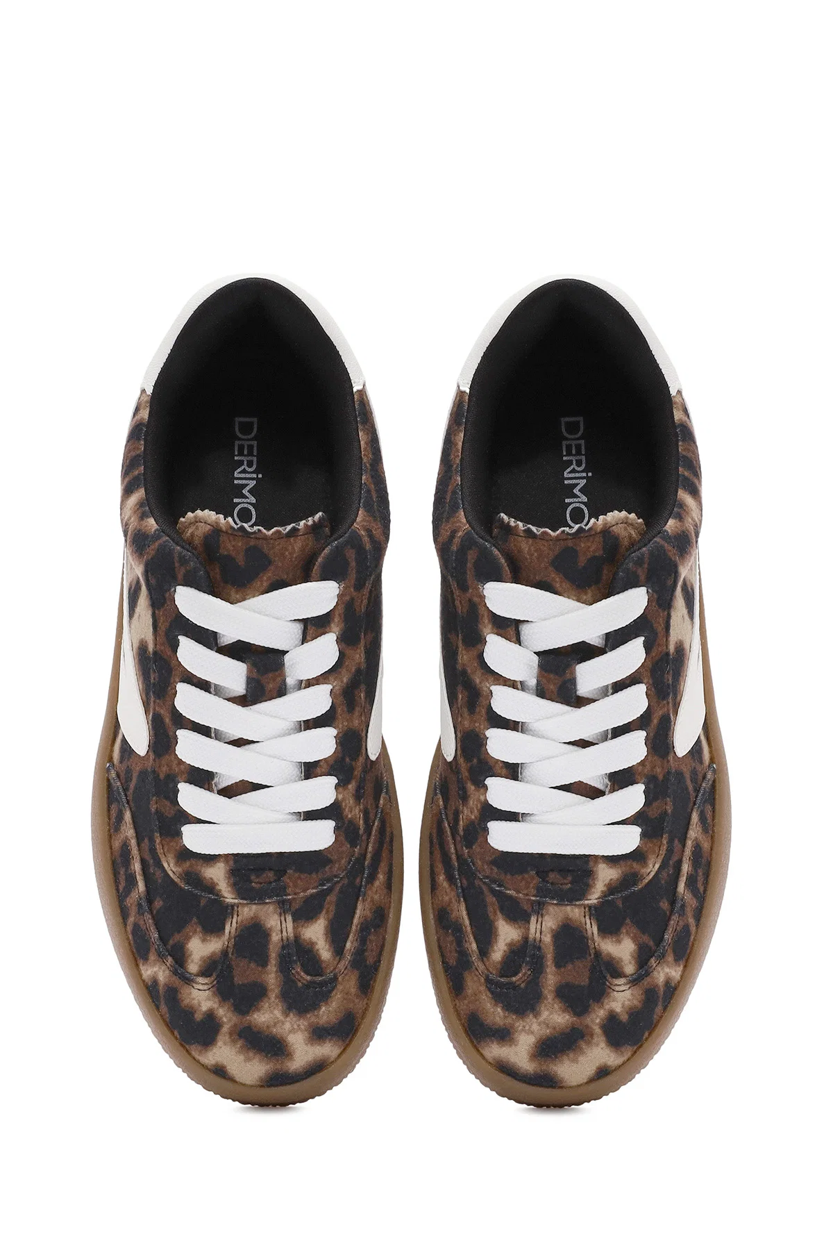 Kadın Leopar Bağcıklı Kalın Tabanlı Sneaker - Image 7