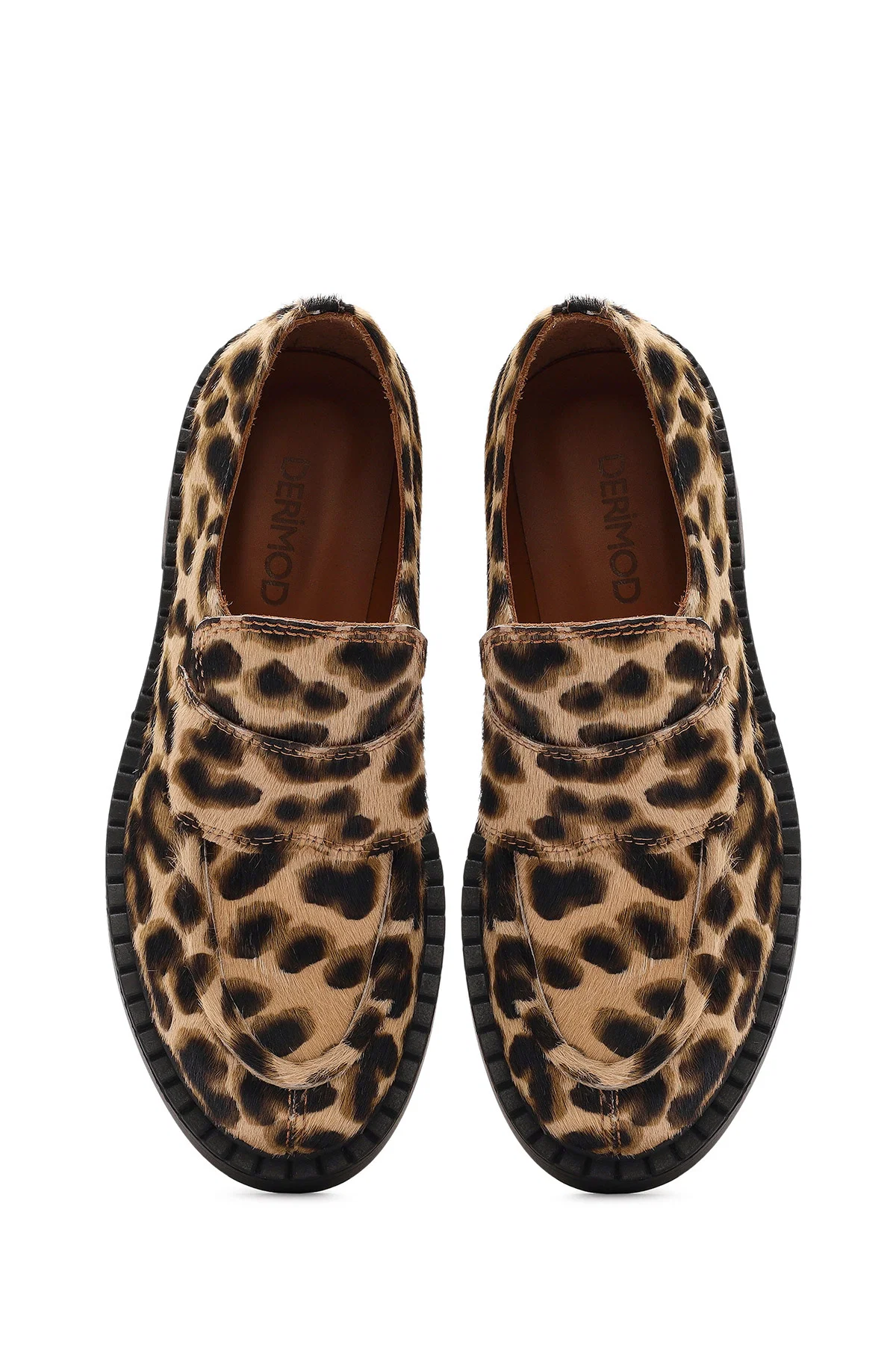 Kadın Leopar Deri Maskülen Loafer - Image 7