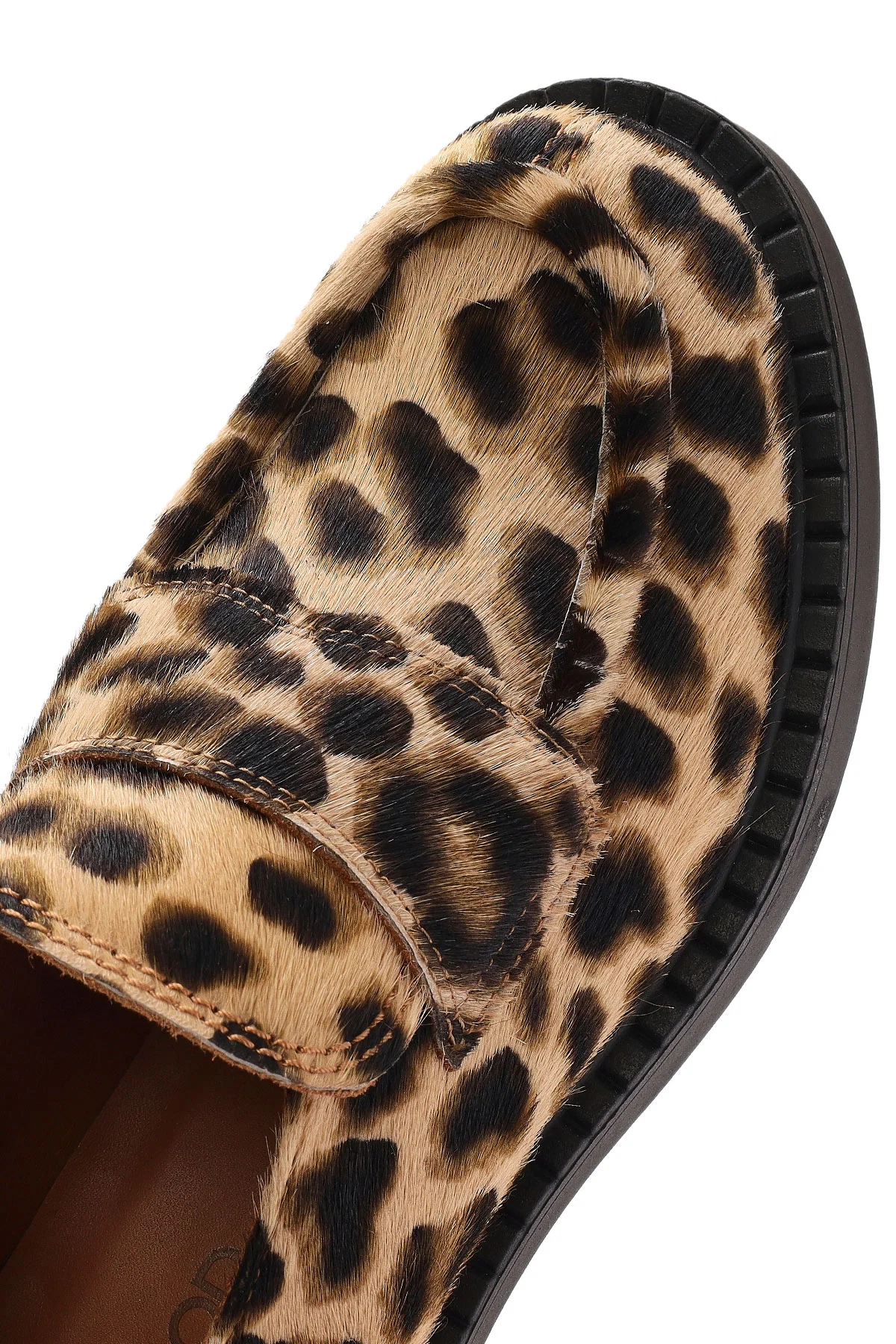 Kadın Leopar Deri Maskülen Loafer - Image 8