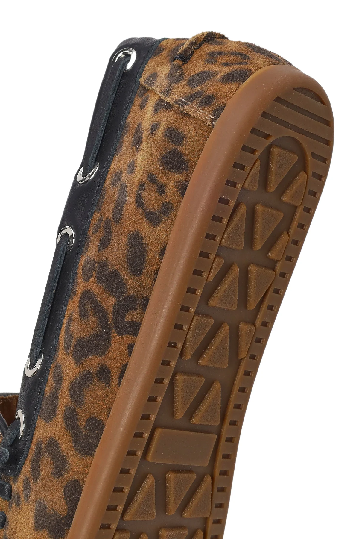 Kadın Leopar Desenli Süet Deri Loafer - Image 8