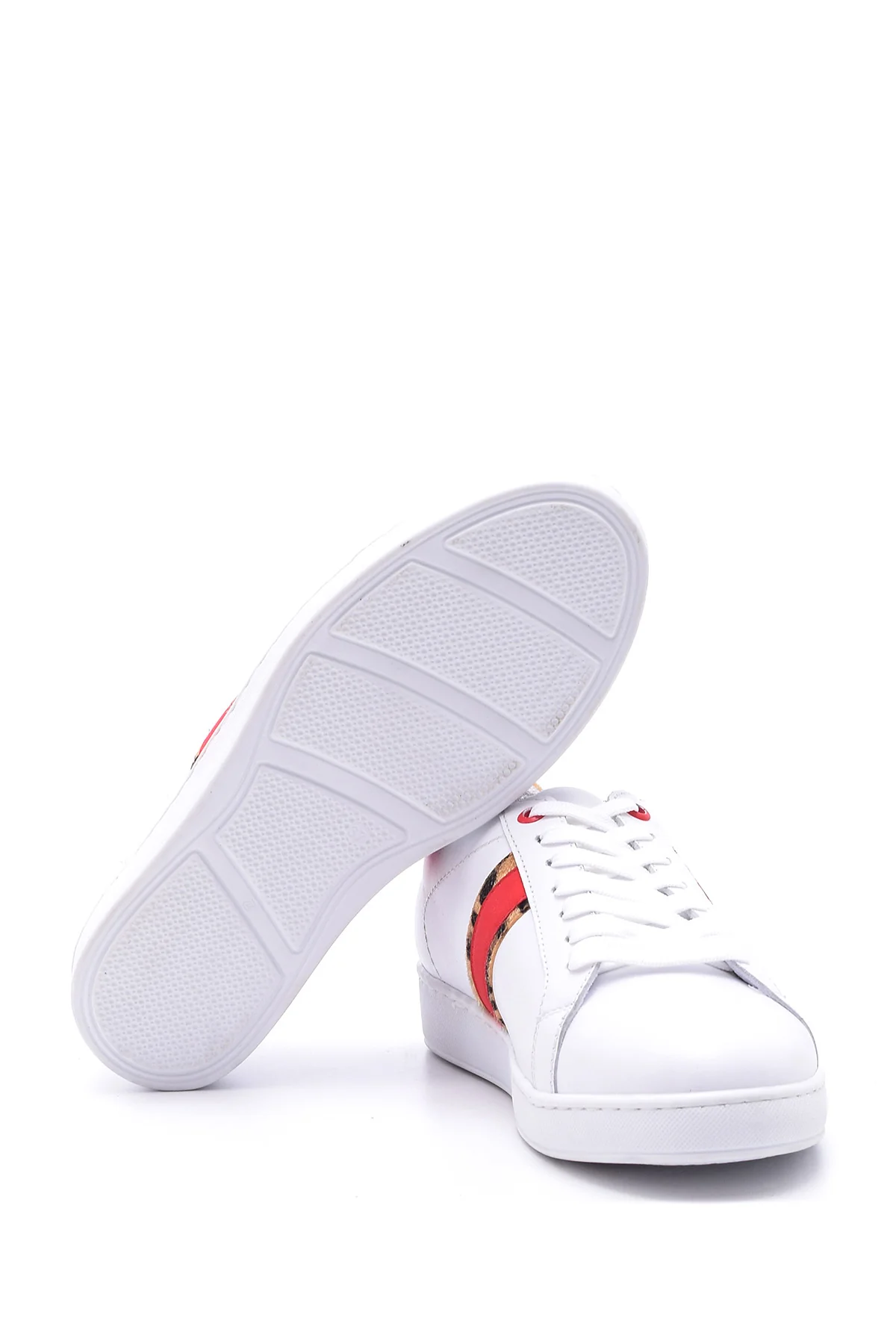 Kadın Leopar Detaylı Deri Sneaker - Image 3