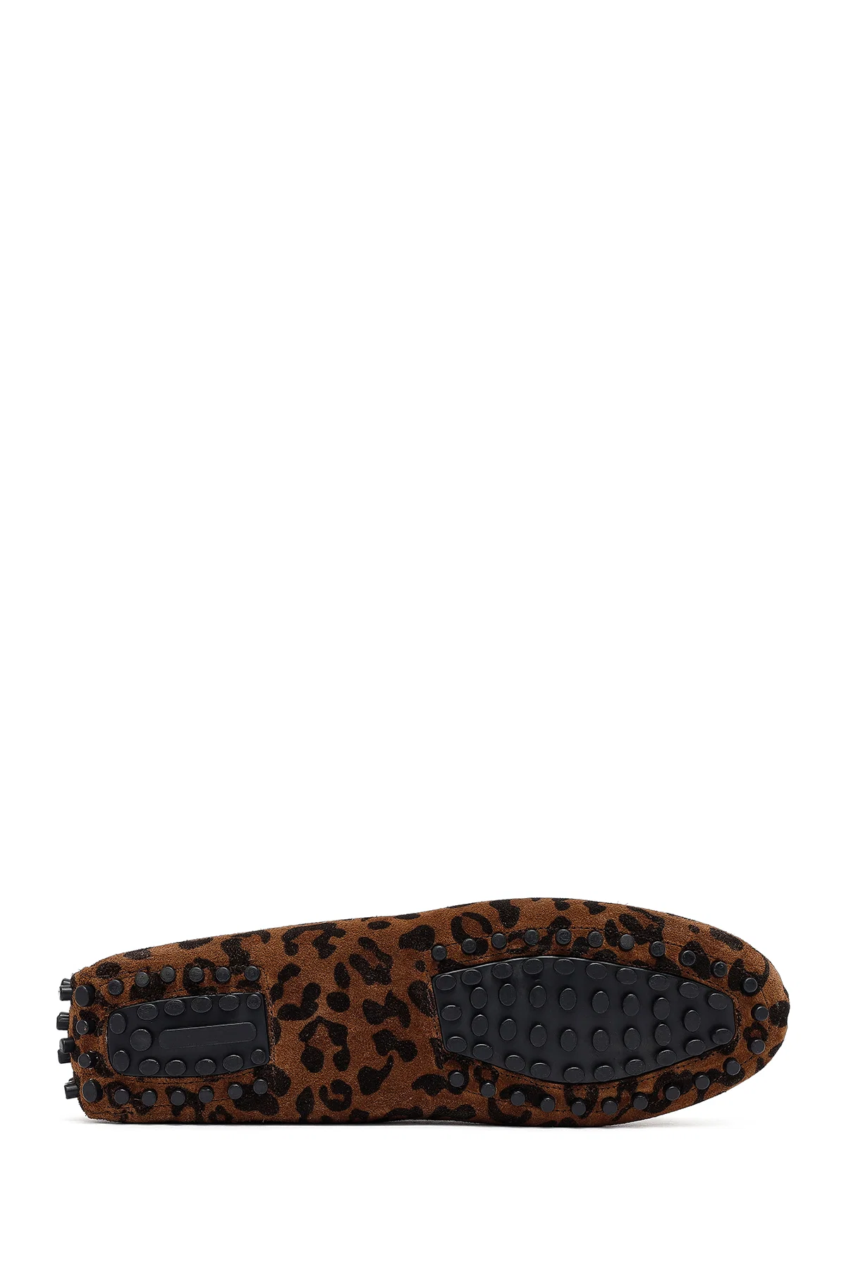 Kadın Leopar Fiyonklu Süet Deri Loafer - Image 4