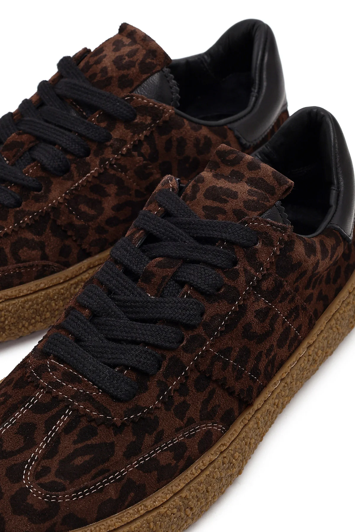 Kadın Leopar Süet Deri Sneaker - Image 10