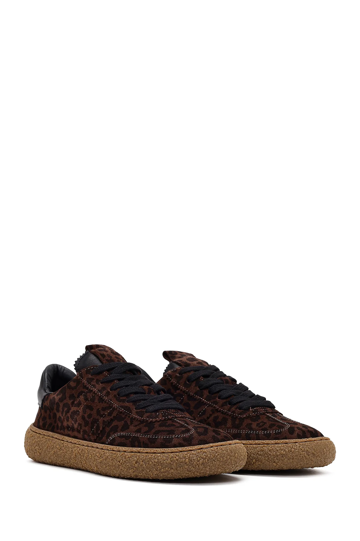 Kadın Leopar Süet Deri Sneaker - Image 2