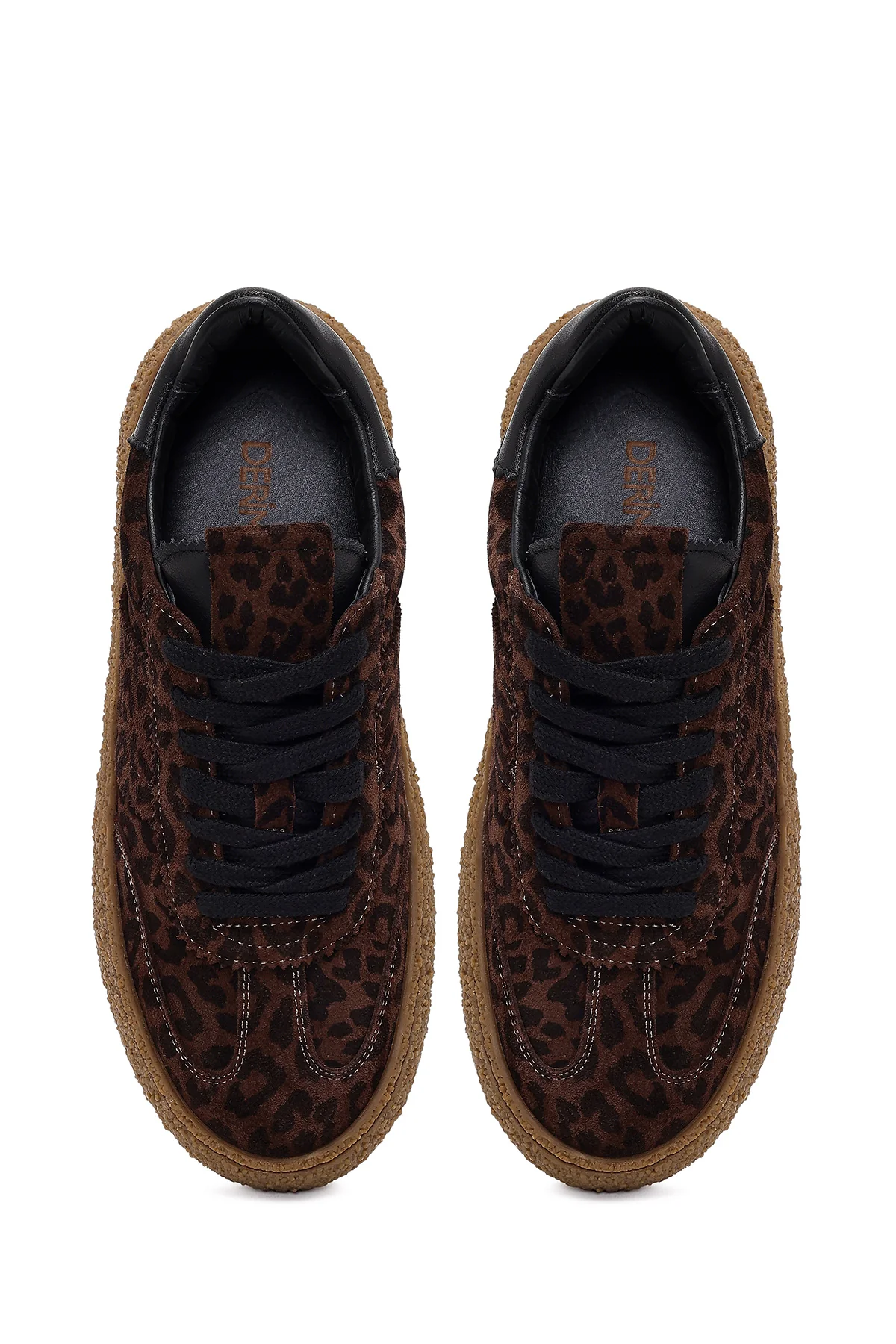 Kadın Leopar Süet Deri Sneaker - Image 4