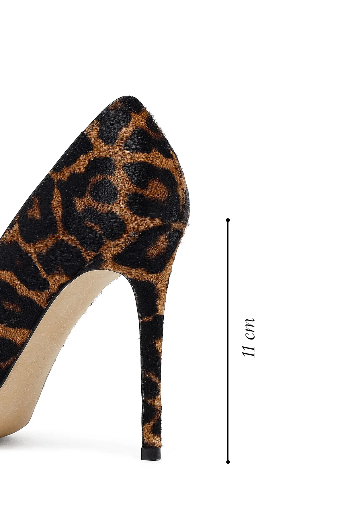 Kadın Leopar Yüksek İnce Topuklu Deri Stiletto - Image 2