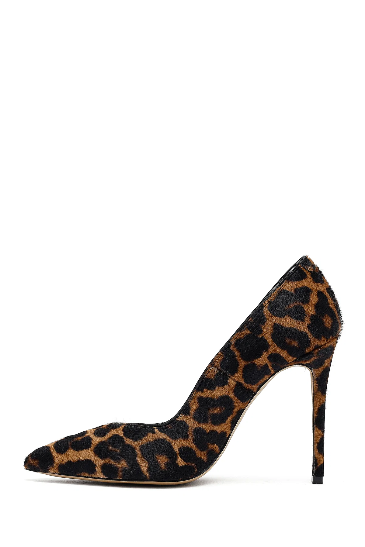 Kadın Leopar Yüksek İnce Topuklu Deri Stiletto - Image 4