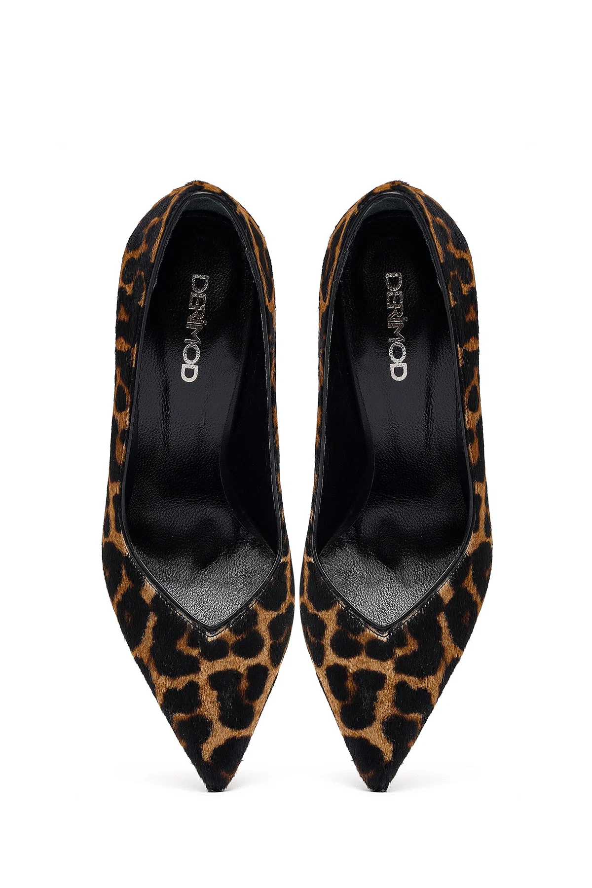 Kadın Leopar Yüksek İnce Topuklu Deri Stiletto - Image 8