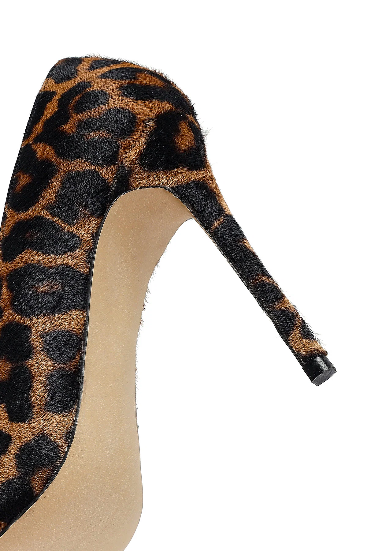 Kadın Leopar Yüksek İnce Topuklu Deri Stiletto - Image 9
