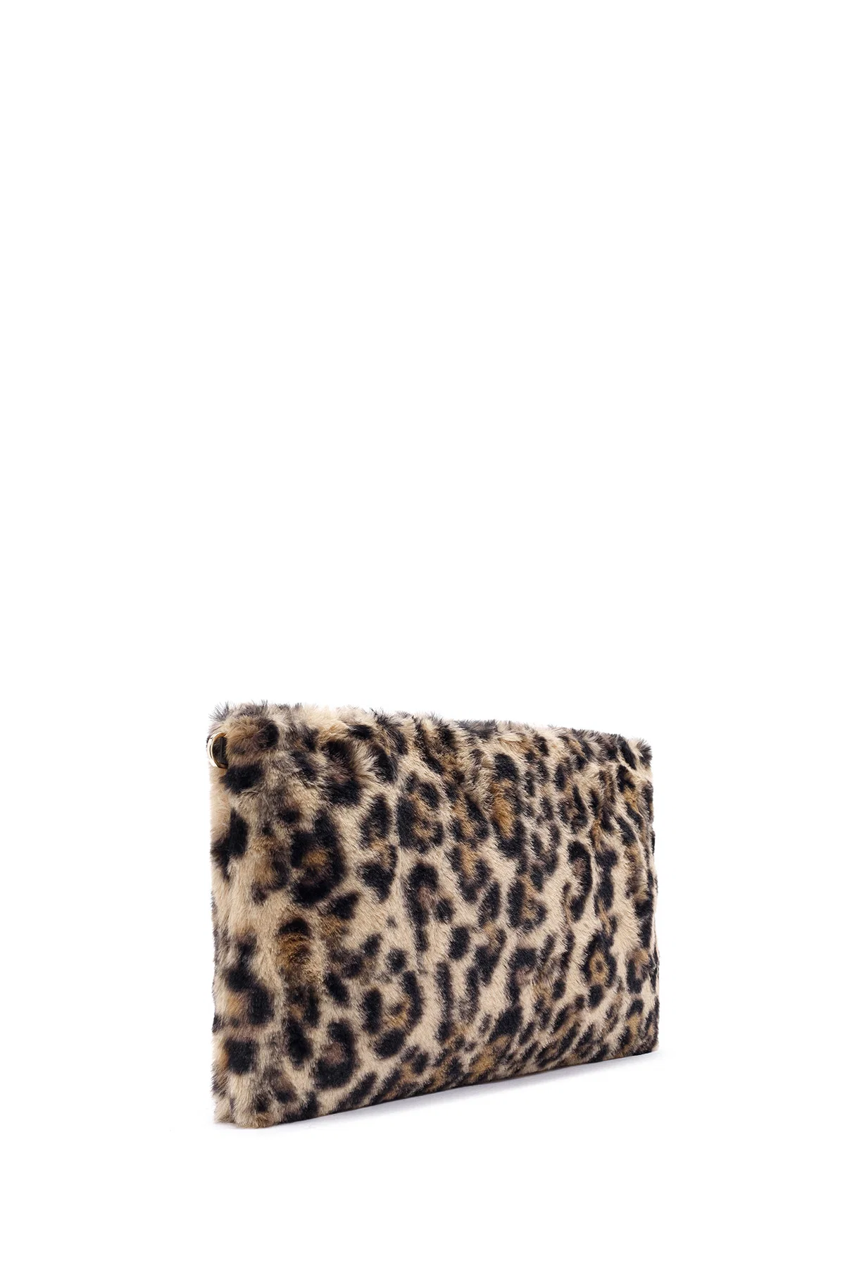 Kadın Leopar Zincir Askılı Peluş Portföy Çanta - Image 6