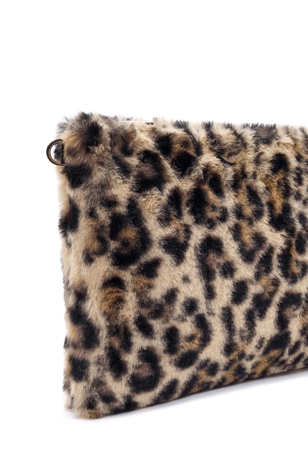Kadın Leopar Zincir Askılı Peluş Portföy Çanta - Image 9