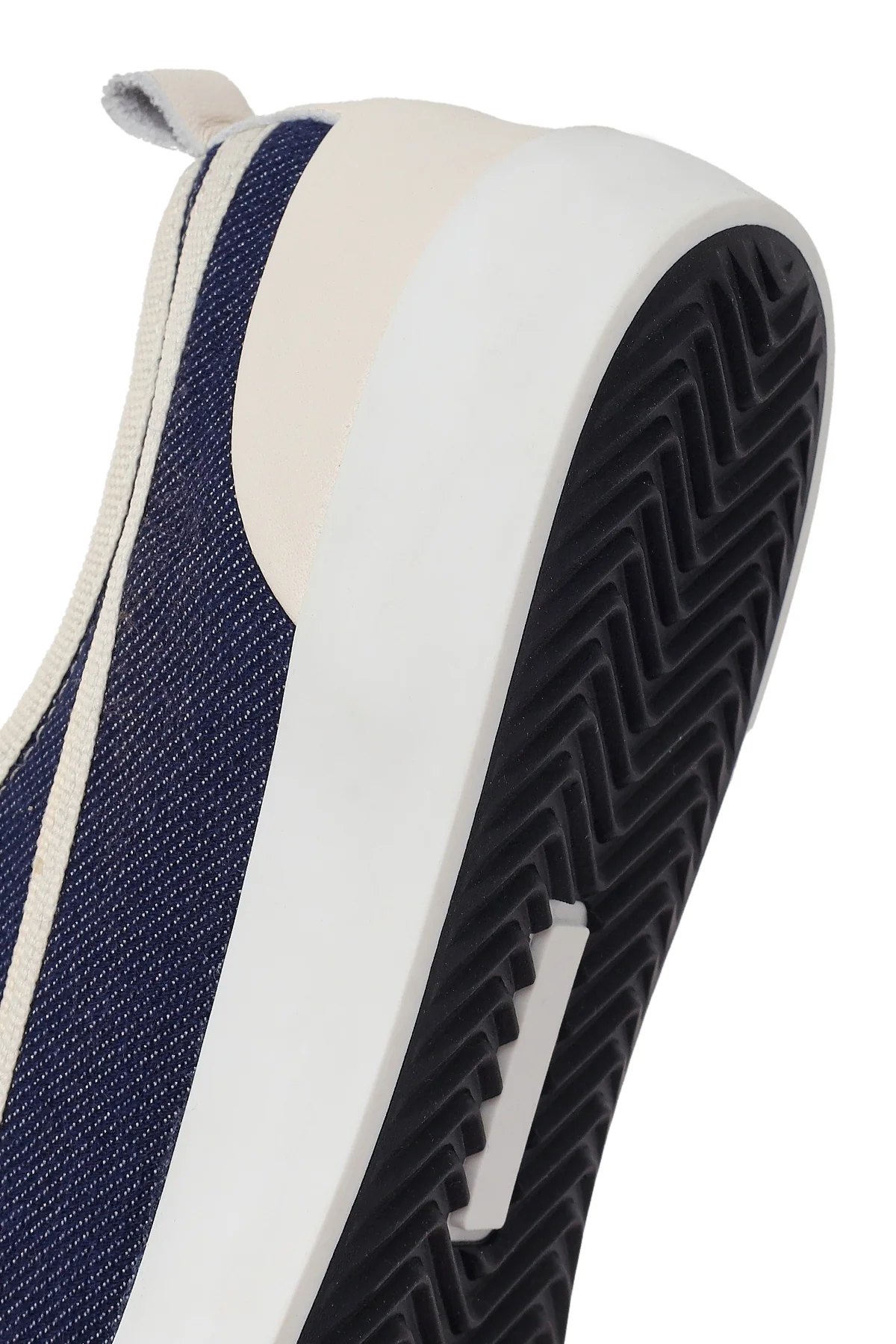 Kadın Mavi Bağcıklı Jean Deri Sneaker - Image 8