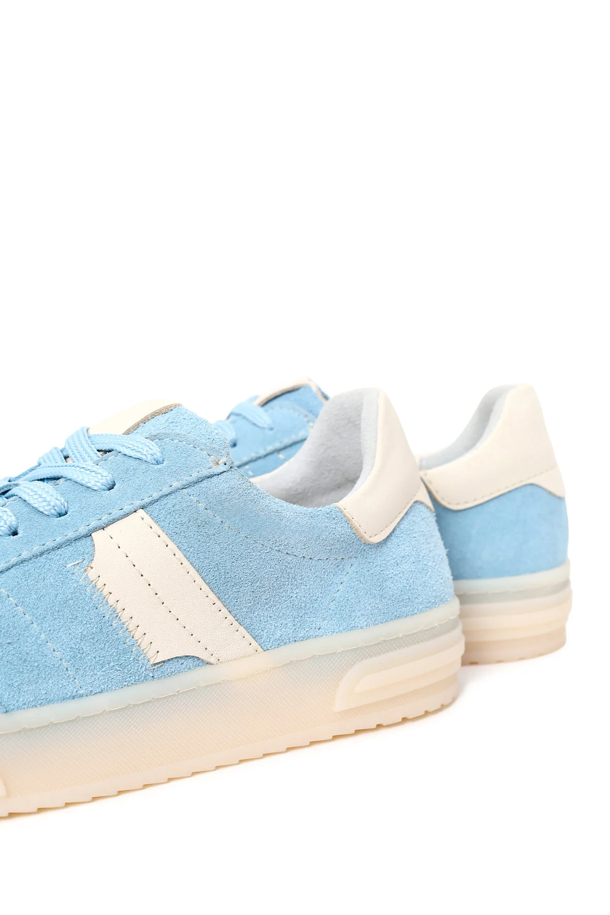 Kadın Mavi Bağcıklı Süet Deri Sneaker - Image 10